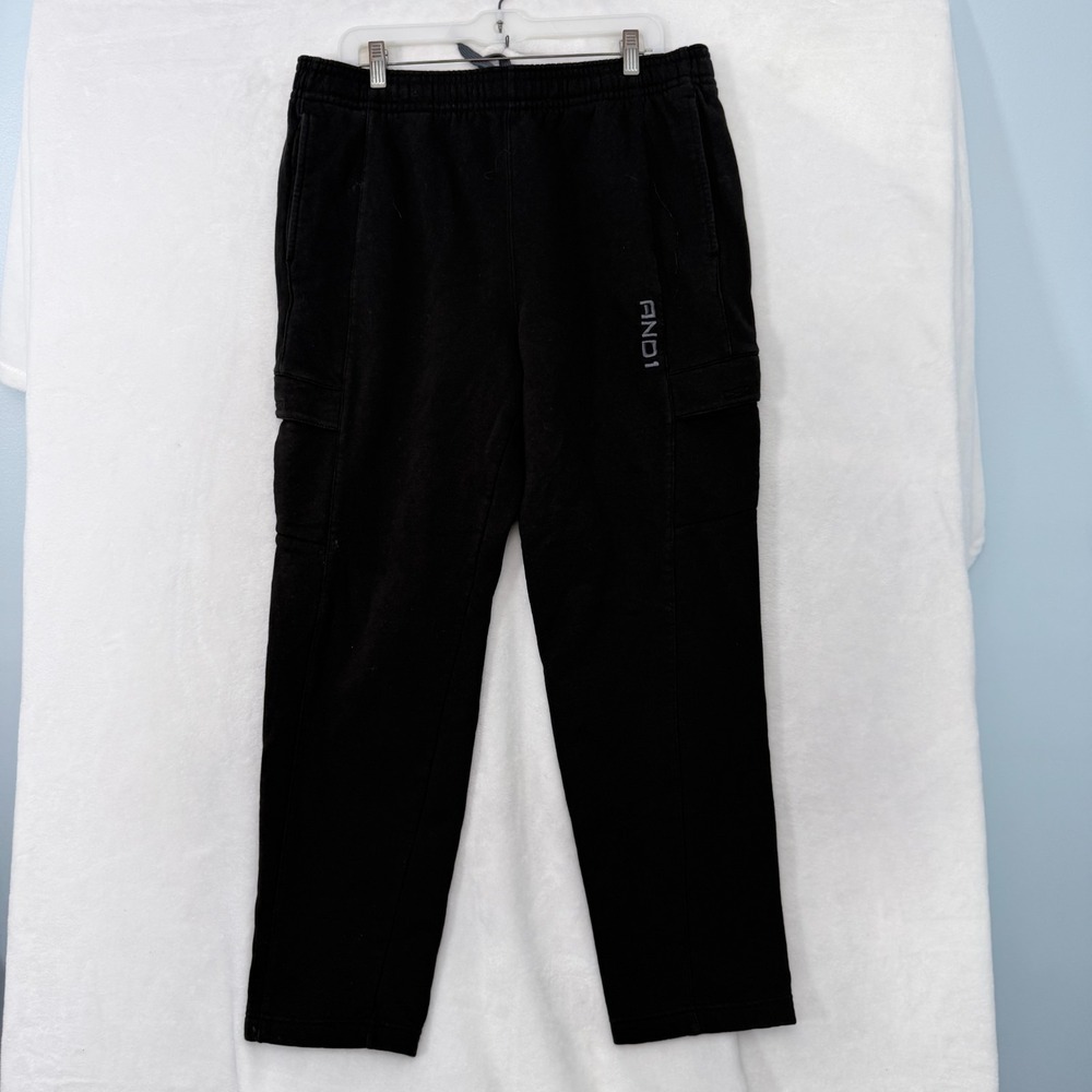 And1 Cargo Sweatpants Mens XL (34x29) Black Jogger Basketball Fleece